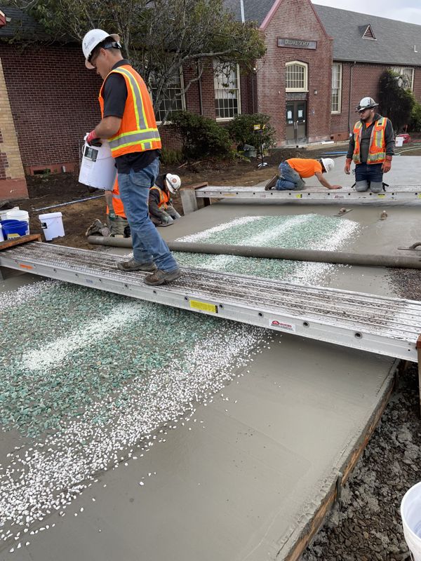 Slab pour in progress — B-Line Concrete Services